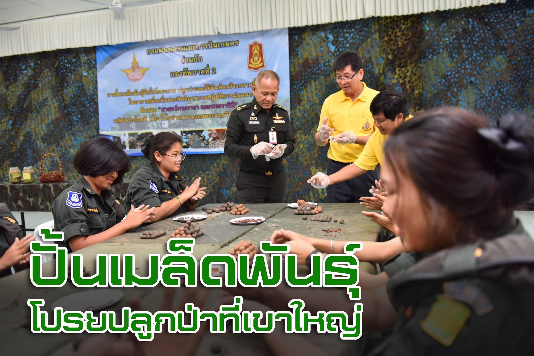 ปั้นเมล็ดพันธุ์พืช เตรียมโปรยอุทยานแห่งชาติเขาใหญ่ และป่าทับลาน Preparing seeds to use in the forestation project at Khaoyai National Park and Tublan National Park.