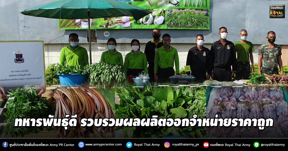 ทหารพันธุ์ดี รวบรวมผลผลิตออกจำหน่ายให้กับผู้บริโภครอบๆ ค่ายฯ ในราคาถูก