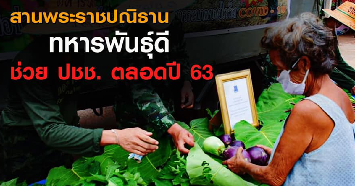 ทบ. สืบสานพระราชปณิธาน นำผลผลิตทหารพันธุ์ดีช่วยเหลือประชาชนตลอดปี 63